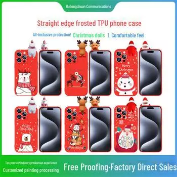 Чехол для телефона с изображением рождественского снеговика и лося для Apple 15/14 Pro Max. Apple 11pro