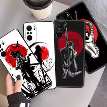 Чехол для телефона с изображением самурая для Xiaomi Redmi Note 11E 11S 11 11T 10 10S 9 9T 9S 8 8T Pro Plus 5G 7 5 черный TPU Redmi Note 4X