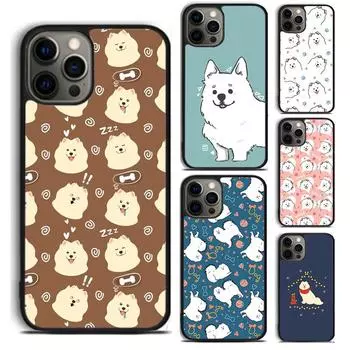 Чехол для телефона с изображением щенка самоеда для iPhone 5 6 7 8 Plus X XR XS SE2020 Apple 11 12 13 mini Pro Max Galaxy S10 S20 S21 iPhone 5 5S SE