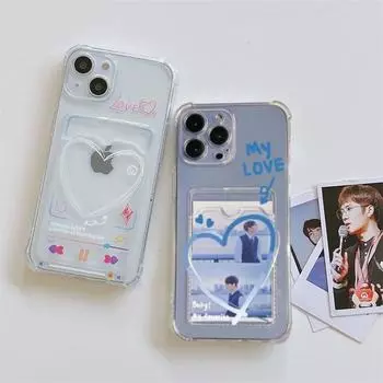 Чехол для телефона с изображением сердца любви для IPhone 15 14 13 12 Mini 11 Pro XS Max X XR 6 7 8 Plus, мягкий защитный чехол, можно положить фото For iPhone 15