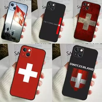Чехол для телефона с изображением швейцарского флага Швейцарии для iPhone 16 15 14 13 12 11 Pro Max Mini X XR XS Max 7 8 Plus, задняя крышка iPhone 13 Pro