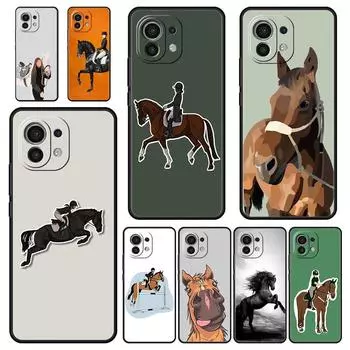 Чехол для телефона с изображением скачущей лошади и девушки для Xiaomi 14 13 12 11 Lite 13T 12T 11T Pro 9T Mi Poco X6 X5 M3 X3 Pro F5 F4 F3 5G Poco M3