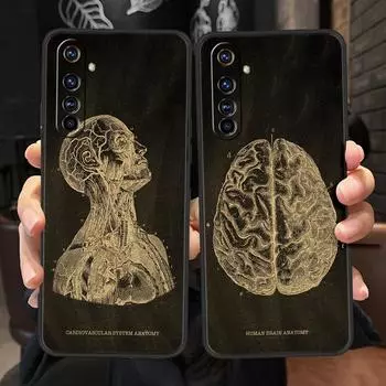 Чехол для телефона с изображением скелета и меловой доски в виде сердца для Realme 11 10 9 8 5G 7 6 GT2 Pro C21 C11 C25 C35 для Realme GT Neo 2 3 3T 10 Pro Plus