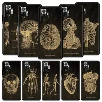 Чехол для телефона с изображением скелета и доски в форме сердца для Xiaomi Redmi Note 13 12 5G 11 10 Pro 4G Plus 9S 9 8 7 9T 8T 10C 9C 9A 5G Redmi Note 12 Pro 5G