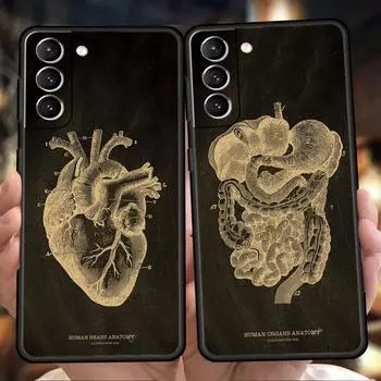 Чехол для телефона с изображением скелета и меловой доски в виде сердца для Samsung Galaxy S24 S23 Ultra S22 S21 S20 FE 5G S10 S10E S9 Plus S8, мягкий чехол Samsung S23 Plus