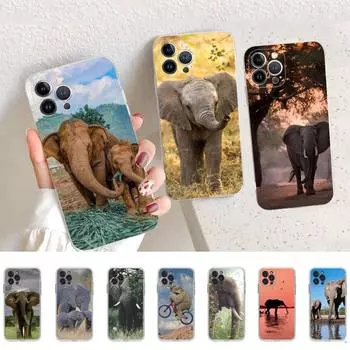 Чехол для телефона с изображением слона для iPhone 14 13 12 11 Pro Max XS X XR SE 2020 6 7 8 Plus Mini Transparent Shell 6plus or 6s plus