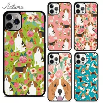 Чехол для телефона с изображением собаки бигля и цветка для iPhone 11 12 13 14 Pro Max mini X XR XS SE 2020 6S 7 8 Plus Samsung Galaxy S21 S22 iPhone 6plus