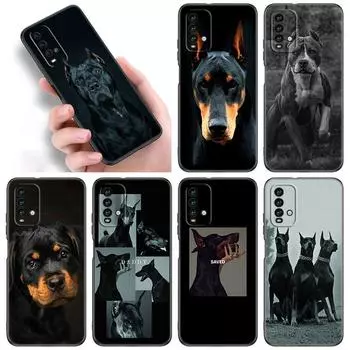 Чехол для телефона с изображением собаки добермана для Xiaomi Redmi Note 10 9 Pro Max 10S 10T 9A 9C 9S 9T 8A 8T 8 7 Pro, мягкий черный чехол из ТПУ Redmi 8