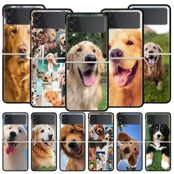 Чехол для телефона с изображением собаки-друга золотистого ретривера для Samsung Galaxy Z Flip 3 4 5, черный, складной, жесткий, из поликарбоната, защитный чехол Samsung Z Flip 5
