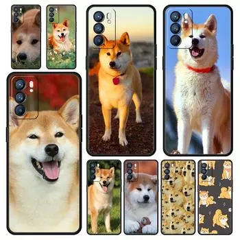 Чехол для телефона с изображением собаки сиба-ину для Oppo A54 A53 A52 A9 2020 A15 A95 A16 A76 A74 A12 Find X5 Reno7 SE Reno6 Pro Plus 5G черный чехол Reno7 SE 5G
