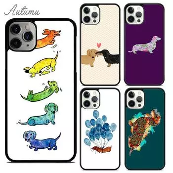 Чехол для телефона с изображением собаки таксы для iPhone 11 12 13 14 Pro Max mini X XR XS SE 2020 6S 7 8 Plus Samsung Galaxy S21 S22 shell coque iPhone 6plus