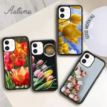 Чехол для телефона с изображением тюльпана для iPhone 11 12 13 14 Pro Max mini X XR XS SE 2020 5s 6 6S 7 8 Plus Samsung Galaxy S21 S22 Cover shell iPhone 6plus