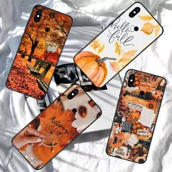 Чехол для телефона с изображением тыквы и осенними листьями для Xiaomi Redmi Note 11 10 9T 8 7 Pro Redmi 9 9A 9C 8 7 6, мягкий черный чехол для телефона Redmi Note 11 or 11S