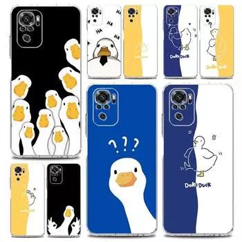 Чехол для телефона с изображением утки для Xiaomi Redmi Note 13 12 5G 9S 9 8 10 11 Pro Plus 4G 9T 13C 12C10C 9C 9A 7, прозрачный чехол Redmi Note 13 Pro 5G