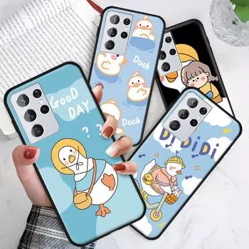 Чехол для телефона с изображением утки и девушки из мультфильма, противоударный чехол для телефона для девочек и мальчиков Redmi 10