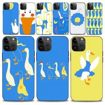 Чехол для телефона с изображением утки из мультфильма iphone15 14 13 12 11 Pro Max Mini X 7 8 Мягкий чехол iPhone15promax