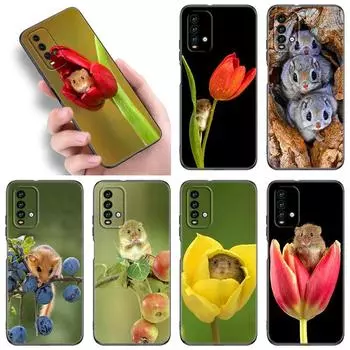 Чехол для телефона с изображением животных, мышей, хомяков и цветов для Xiaomi Redmi Note 5 6 9T K20 K40 K50 Pro 7A 8A 9A 9C 9i 10A 10C A1 S2 TPU черный чехол Redmi Note 5(Pro)