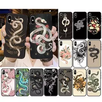 Чехол для телефона с изображением змеи и цветка для iPhone 13 12 11 Pro Max 13 12mini XS MAX X XR SE2 8 7 Plus iPhone 7 or 8
