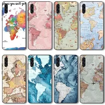 Чехол для телефона с картой мира для Realme GT 2 9i 8i 7i Pro X50 X2 C35 C21 C20 C11 C3, мягкий черный чехол для телефона Realme GT NEO 3