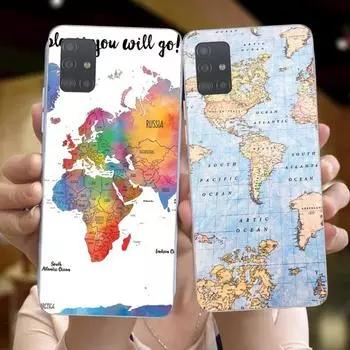 Чехол для телефона с картой мира для путешествий для Huawei P50 P40 P30 Pro Mate 40 30 Pro Nova 8 8i Y7P Honor, прозрачный чехол для телефона Huawei P50 Pro