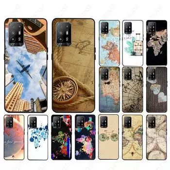 Чехол для телефона с картой мира и планами путешествий для oppo Realme 8Pro 6PRO 6i 7pro 9i 9pro C11 C21Y C25Y C25S C3 Q3S XT, чехлы Realme 6