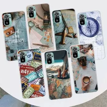 Чехол для телефона с картой мира и планами путешествий для Xiaomi Redmi 10 10C 10A 9T 9C 9A 9 Prime 8 8A 7 7A 6 6A K20 K30 K40 Pro S2 Fundas Redmi 10