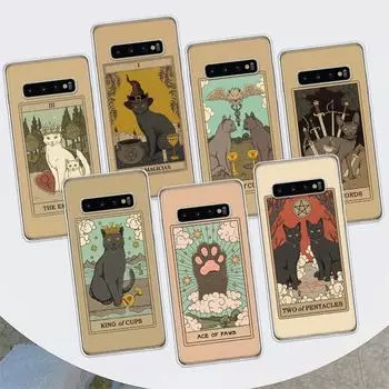 Чехол для телефона с картой Таро и милыми арт-кошками для Samsung Galaxy S10 Plus S20 FE S21 S22 Ultra S10E S9 S8 + S6 S7 Edge Lite Shell Coque Samsung S10