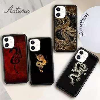 Чехол для телефона с китайским драконом для iPhone 11 12 13 14 Pro Max mini X XR XS SE 2020 5 6S 7 8 Plus Samsung Galaxy S21 S22 Cover shell iPhone 6plus