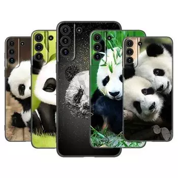 Чехол для телефона с китайским медведем и пандой для Samsung Galaxy S22 Pro S21 S20 Ultra FE S10 Lite 5G S10E S9 S8 Plus, мягкий черный чехол из ТПУ Samsung S22 Ultra