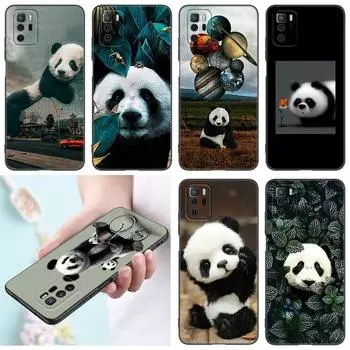 Чехол для телефона с китайским медведем в виде панды для Xiaomi Redmi Note 7 8 9 10 Lite 11 11E 11T 12 Pro 11S 4G 10T 5G 8T 9S 10S, мягкий черный чехол из ТПУ Redmi Note 7(Pro)