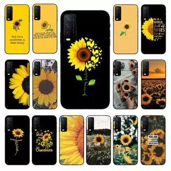 Чехол для телефона с красивым желтым цветком подсолнуха для vivo Y31 Y30 Y33S Y11S Y12S Y17 Y20 Y21S Y1S Y53S Y15 Y19 Y91C V23, чехол VIVO Y1S