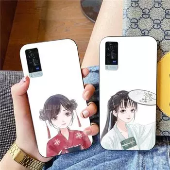 Чехол для телефона с красивыми персонажами и рисунком для VIVO Y95 Y93 Y31 Y20 V19 V17 V15 Pro X60 NEX, мягкий черный чехол для телефона VIVO Y95