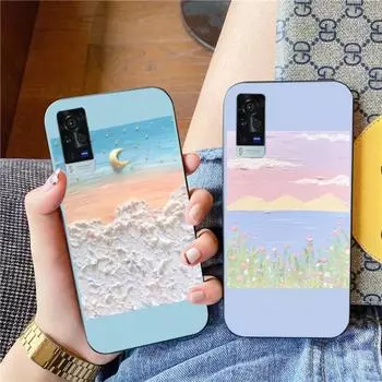 Чехол для телефона с красочной планетой в стиле фэнтези для VIVO Y95 Y93 Y31 Y20 V19 V17 V15 Pro X60 NEX, мягкий черный чехол для телефона VIVO Y95