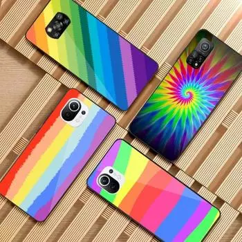 Чехол для телефона с красочным рисунком Rainbow Art для Xiaomi 12 11T 10 9 Redmi Note 11 10 10S Pro Redmi 9 9A 8, черный чехол из поликарбонатного стекла Xiaomi 12-12X