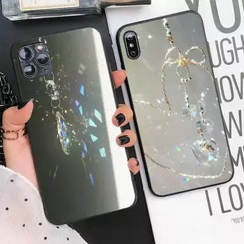 Чехол для телефона с кристаллами и украшением для iPhone 11 12 13 14 Pro Max 7 8 Plus X Xr Xs Max Se 2020 Mini iphone 12