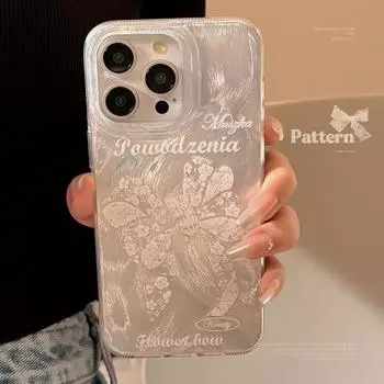 Чехол для телефона с кружевным цветочным бантом для iPhone 11/12/13/14/15 15promax