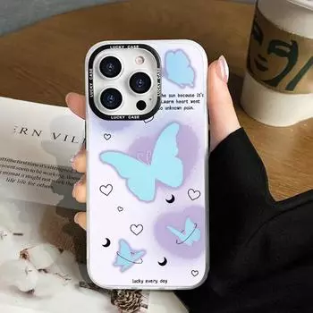 Чехол для телефона с лазерной бабочкой для iPhone 13, чехол для iPhone 11 14 12 15 Pro Max XR XS X 7 8 Plus SE, противоударный мягкий чехол-бампер For iPhone 11