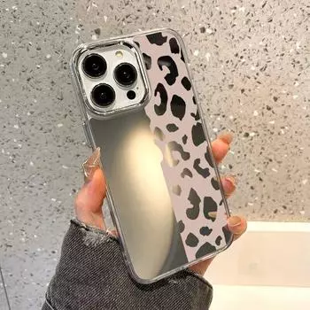Чехол для телефона с леопардовым принтом для iPhone 13, чехол для iPhone 11 14 Pro Max 12 Pro Max XR XS Max X, противоударный модный чехол для зеркала для макияжа For iPhone 11Pro Max