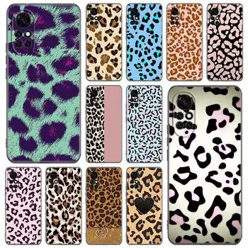 Чехол для телефона с леопардовым принтом для Huawei Honor 60 50 SE 30S Mate 30 20 10 Lite 40 Nova 9 8 Pro Y60 8i 7i 7SE 5T, черный чехол премиум-класса Huawei Nova 5T
