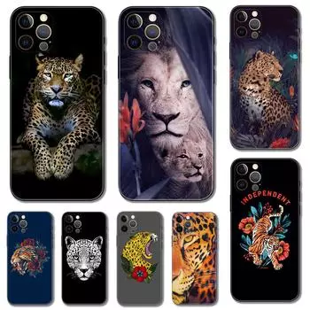 Чехол для телефона с леопардовым принтом «Тигр» и «Пантера» для iPhone 5S 2020se 6 6s 7 8 plus x 10 XR XS 11 12 13 mini pro MAX, черная задняя крышка из ТПУ iphone 5 5S SE 2016