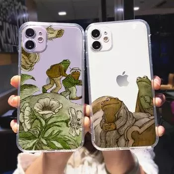 Чехол для телефона с лягушкой и жабой для iPhone 11 12 Mini 13 14 Pro XS Max X 8 7 6s Plus 5 SE XR с прозрачным корпусом iPhone11