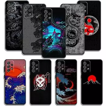 Чехол для телефона с маской самурая дракона и волка для Samsung Galaxy A14 A73 A53 A71 A51 A31 A33 A22 A12 A21s A13 A32 A52s A72 A52 A23 Samsung A73 5G