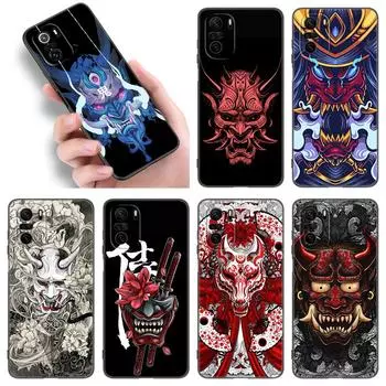 Чехол для телефона с маской самурая Они для Xiaomi POCO F2 F3 M2 M3 M4 X3 X4 Pro NFC F4 GT 5G F1 X2 C3 C31 C40 M5S, мягкий черный чехол из ТПУ Xiaomi POCOphone F1