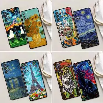 Чехол для телефона с масляной краской для Samsung Galaxy A32 A33 A31 A23 A22 A21S A13 A12 A11 A03 A02 5G, чехлы с изображением кота Ван Гога, звездной ночи Samsung A01