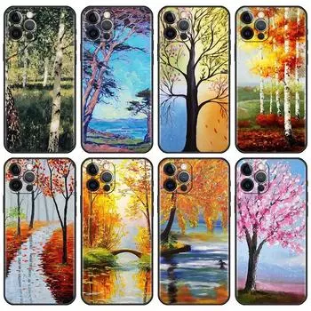 Чехол для телефона с масляной живописью Art Tree для iPhone Samsung Galaxy Redmi Xiaomi Oppo OnePlus Note SA 7 8 9 10 11 12 13 14 20 21 22 23 53 54 Pro Max Ultra iPhone 6 or 6S