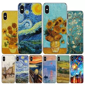 Чехол для телефона с масляной живописью Ван Гога для Apple iPhone 11 12 13 14 Pro 7 XR X XS Max 6 6S 8 Plus + Mini 5 SE, мягкий чехол с принтом iPhone 11