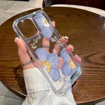 Чехол для телефона с масляной живописью и цветком для iPhone 14 Pro Max, чехол для iPhone 11 12 13 Pro Max XR XS Max 7 8 14 Plus SE, противоударный чехол For iPhone SE 2020