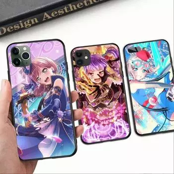 Чехол для телефона с милой девушкой Bang Dream для IPhone 14 13 12 11 XS X 8 7 6 Plus Mini Pro Max SE 2022, мягкий черный чехол для телефона iPhone 14