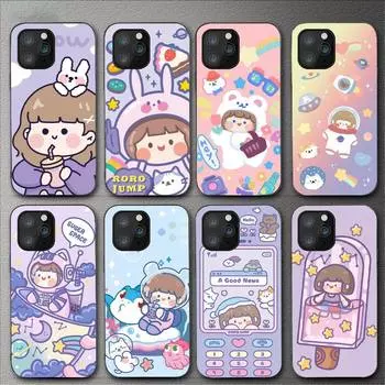 Чехол для телефона с милой мультяшной девушкой для Iphone 11 12 Mini 13 14 Pro Xs Max X 8 7 6s Plus 5 Se Xr Shell iPhone14