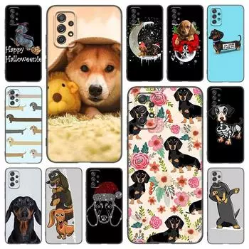 Чехол для телефона с милой мультяшной собакой такса для Samsung A21 A30 A50 A52 S A13 A22 A32 A33 A53 A73 5G A11 A12 A31 A51 A70 A71 A72 Samsung A11